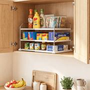 Everie 3-Tier Extendable Foil,Cans Heavy Duty Holder,Adjustable 11 to 16.7 Wide for Kitchen Cabinet Pantry Storage