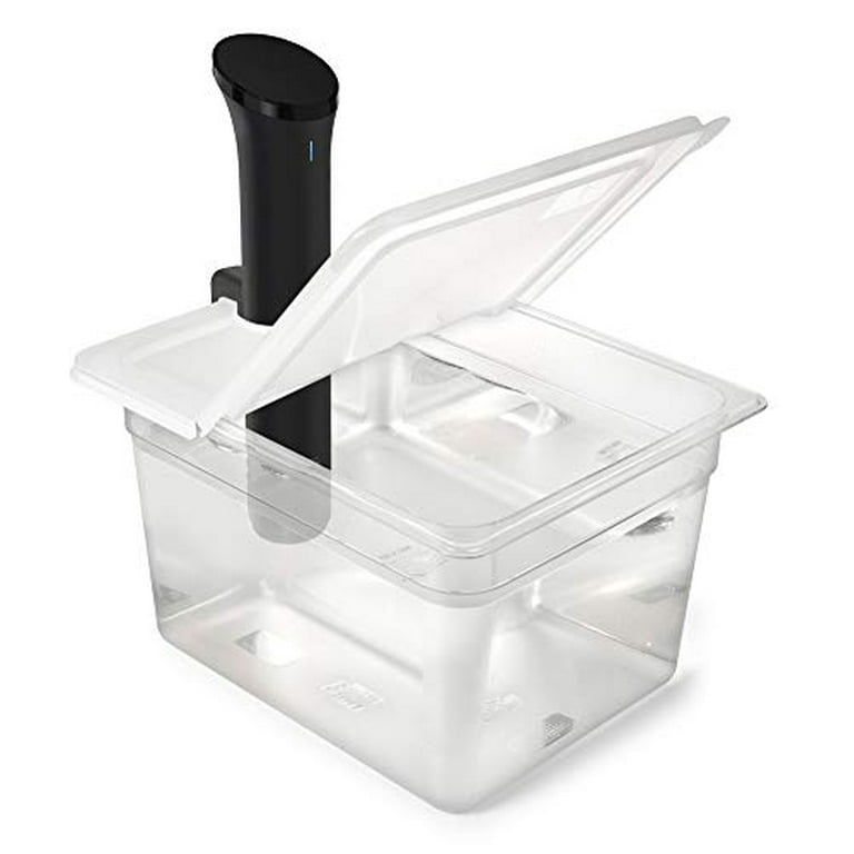 Everie Sous Vide Container 12 Quart Evc-12 with Collapsible Hinged Lid for Anova Nano or AN500-US00 Also Fits Instant Pot