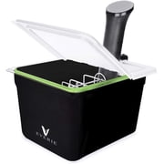 Everie Sous Vide Container 12 Quarts with Collapsible Hinge Lid and Sous Vide Rack and Insulation Sleeve Compatible with Anova Cooker All Models KIT-12-NANO-PP