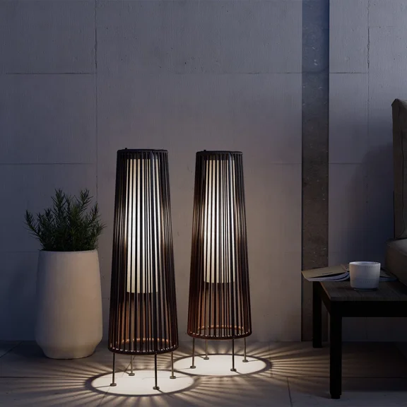 EVERITE Outdoor Solar Floor Lights, Waterproof, Dark Brown, 2-Pack