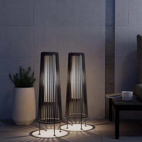 EVERITE Outdoor Solar Floor Lights, Waterproof, Dark Gray, 2-Pack