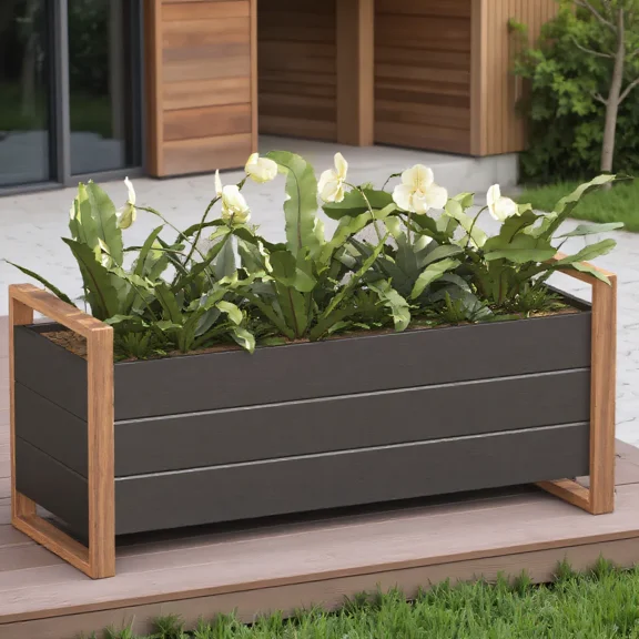 EVERITE Planter Box,Weather-Resistant Garden Plant Container for Flowers/Vegetables,Short Version