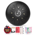 thumbnail image 1 of EVERJOYS Steel Tongue Drum, 8 Notes 6 Inches C-Key Handpan Drum Percussion Instrument w/Gig Bag, Music Book and Mallets for Beginner Meditation Healing Concert Yoga Steel Drum,Black, 1 of 9