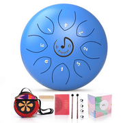 EVERJOYS Steel Tongue Drum, 8 Notes 6 Inches C-Key Handpan Drum Percussion Instrument w/Gig Bag, Music Book and Mallets for Beginner Meditation Healing Concert Yoga Steel Drum,Blue