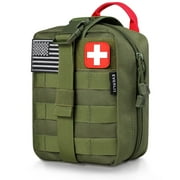 EVERLIT 250 Pieces Survival First Aid Kit Molle Pouch Survival Kit Outdoor Gear Emergency Kits (OD Green)