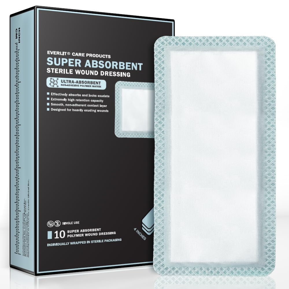 EVERLIT Super Absorbent Dressing for Wound Care Nonstick Soft