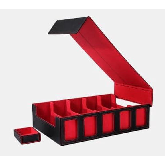 EVERLORIA 5 Row Trading Card Storage Box, 3900+ Card Deck Case - Red