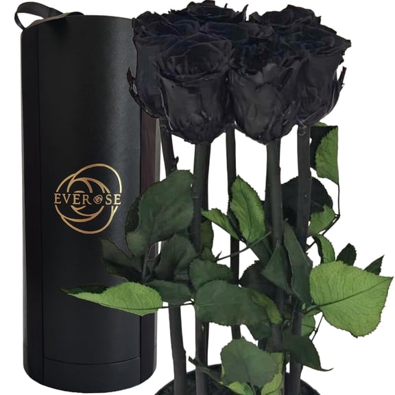 EVEROSE Preserved Flowers in Gift Box - 7 Real Preserved Roses That Last 1-3 Years Forever Roses Bouquet for Delivery Prime Happy Birthday Flowers Long Lasting Roses for Wife, Mom, Vase Ready Y101