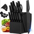 EVERRICH Knife Set, 15PCS German Stainless Steel Kitchen knife Block