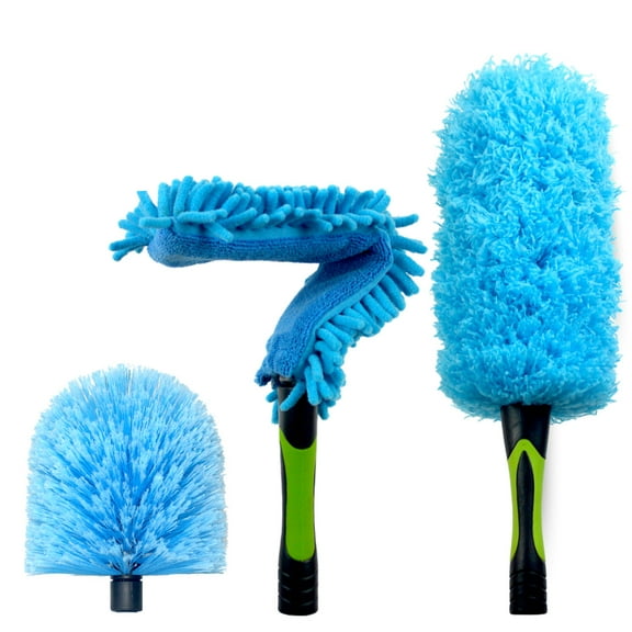 EVERSPROUT Duster 3-Pack | Hand-Packaged Cobweb Duster, Microfiber Feather Duster, Flexible Ceiling Fan Duster | Twists onto Standard 3/4 inch Threaded Poles (Pole Sold Separately)(Soft Bristles)