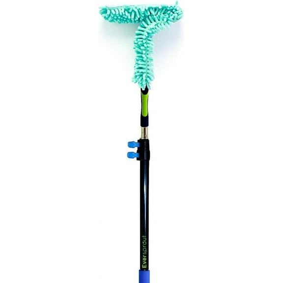EVERSPROUT Flexible Microfiber Ceiling & Fan Duster | Bendable to Clean Any Fan Blade | Removable & Washable Brush Head | 25" Ceiling Duster + 3' Pole