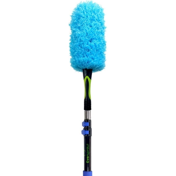 EVERSPROUT Flexible Microfiber Feather Duster and Extension Pole Combo | Lightweight, High-Grade Aluminum, 3-Stage Telescopic Pole | 25" Microfiber + 3' Pole