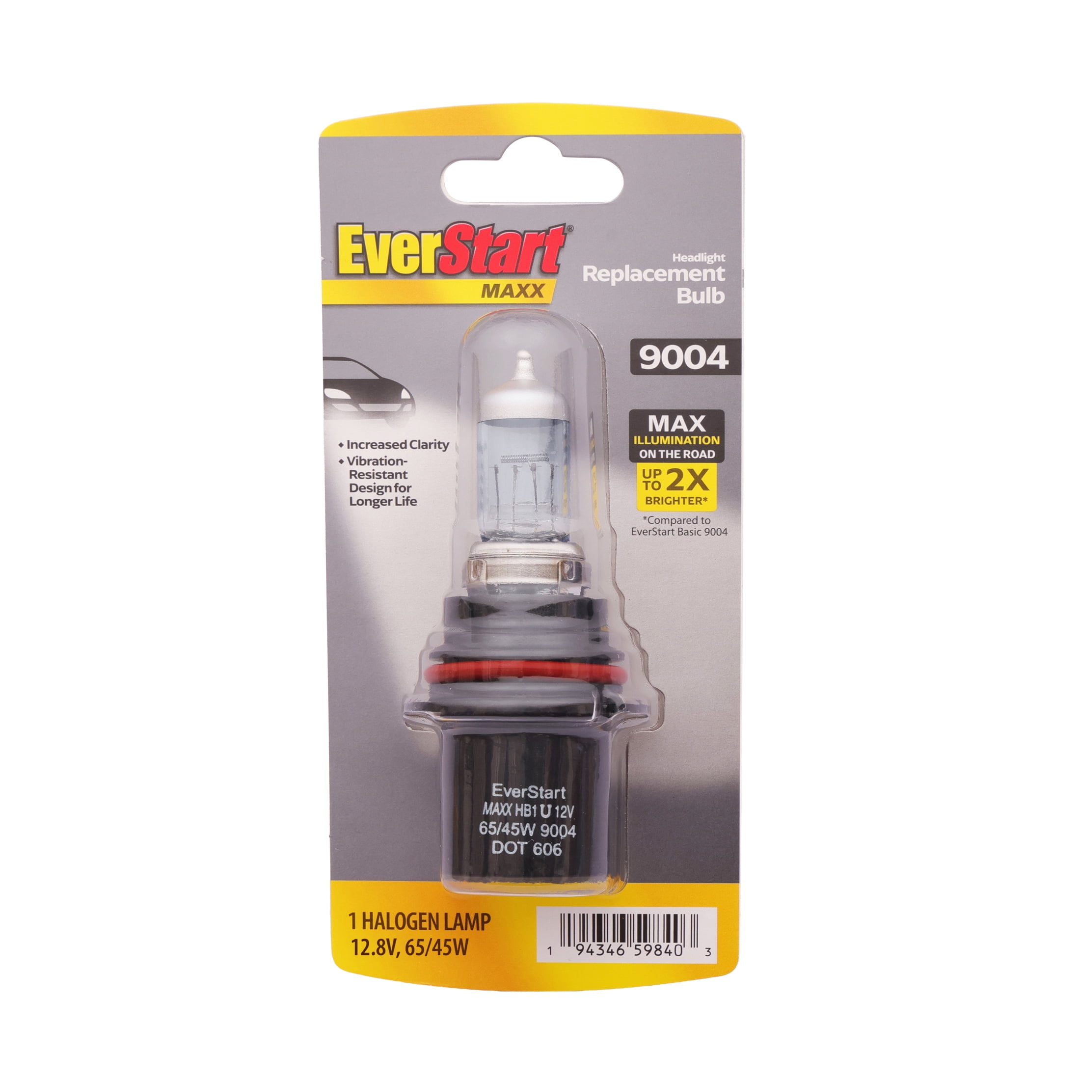 EverStart Maxx 9004 Halogen Headlight Bulb, 1 Pack, Compatible with Multiple Cars