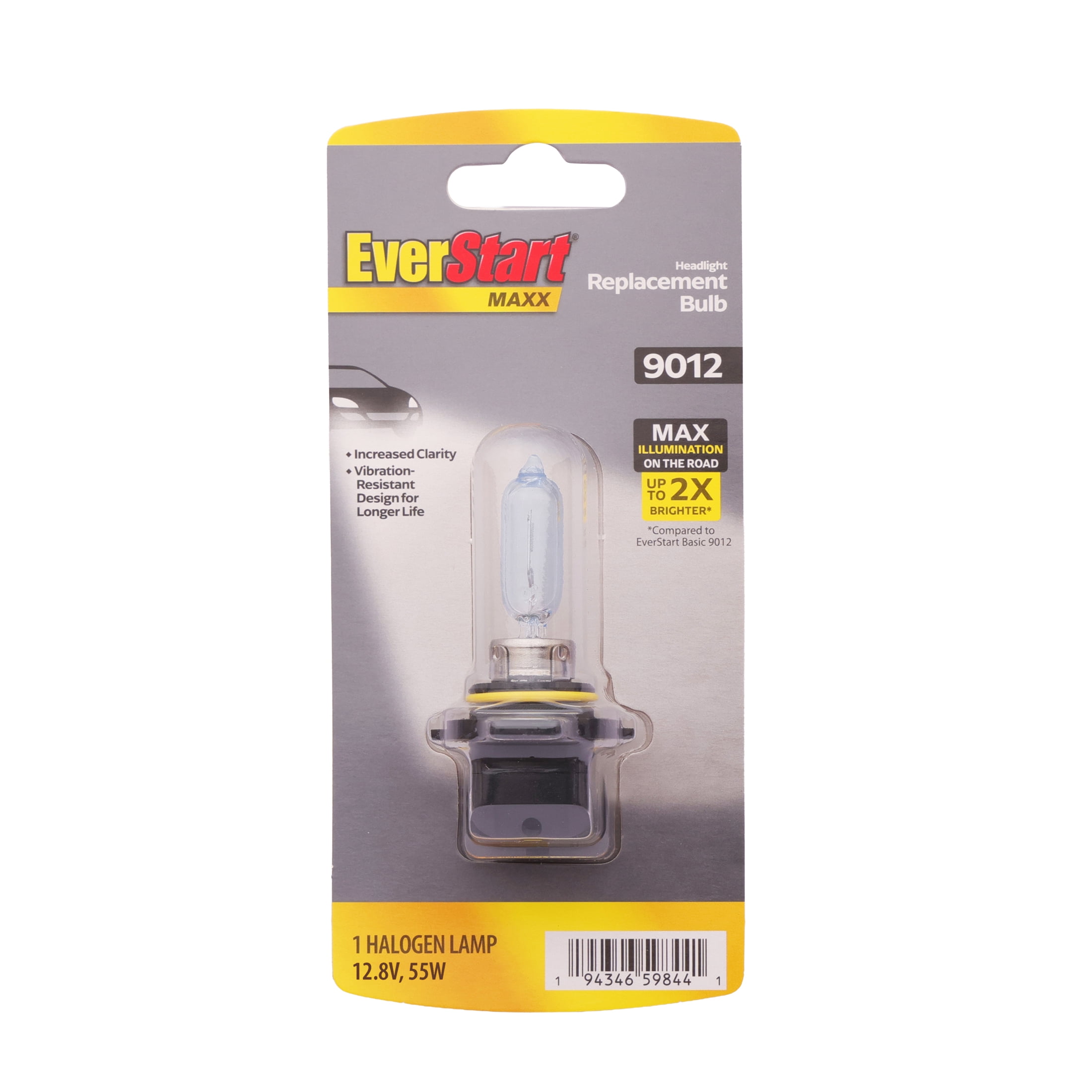 EverStart Maxx 9012 Halogen Headlight Bulb, 1 Pack, Compatible with Multiple Cars