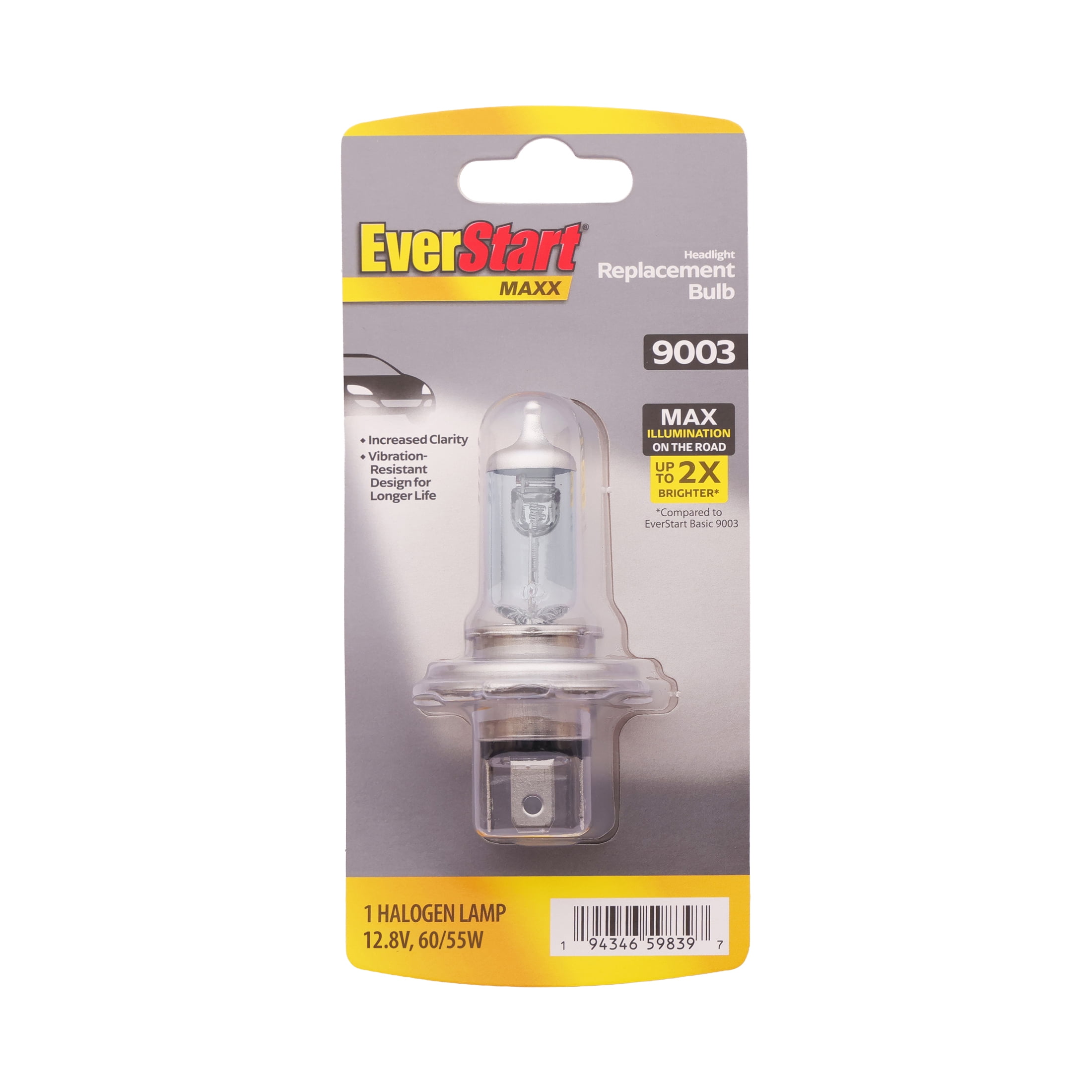EverStart Maxx 9003 Halogen Headlight Bulb, 1 Pack, Compatible with Multiple Cars