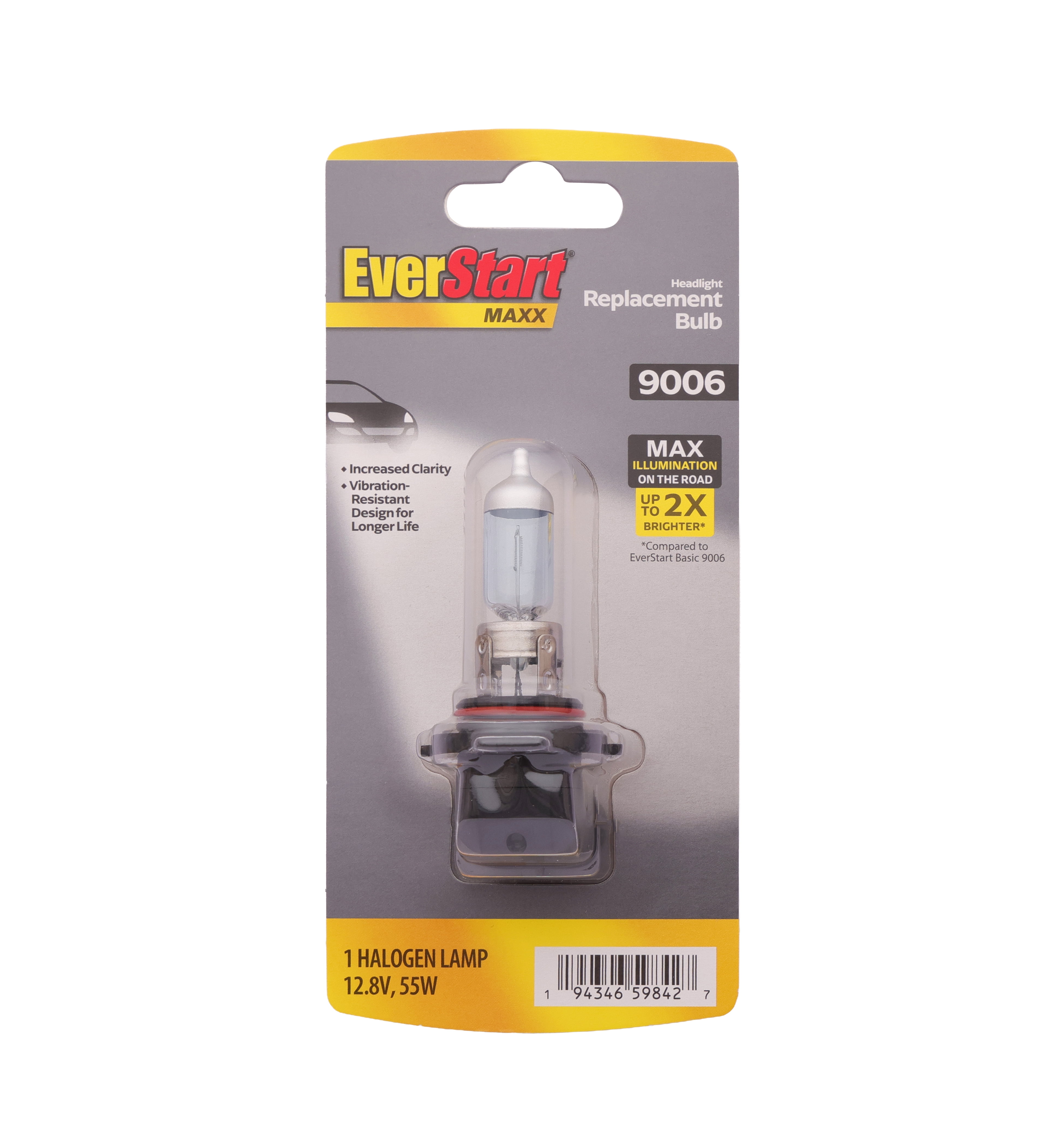 EverStart Maxx 9006 Halogen Headlight Bulb, 1 Pack, Compatible with Multiple Cars