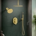 thumbnail image 1 of EVERSTEIN 10 inch Dual Shower Faucet System Set Round Rain 360°Adjustable Shower Head with Handheld Shower CUPC 2.5 GPM Valve, Brushed Gold, 1 of 9
