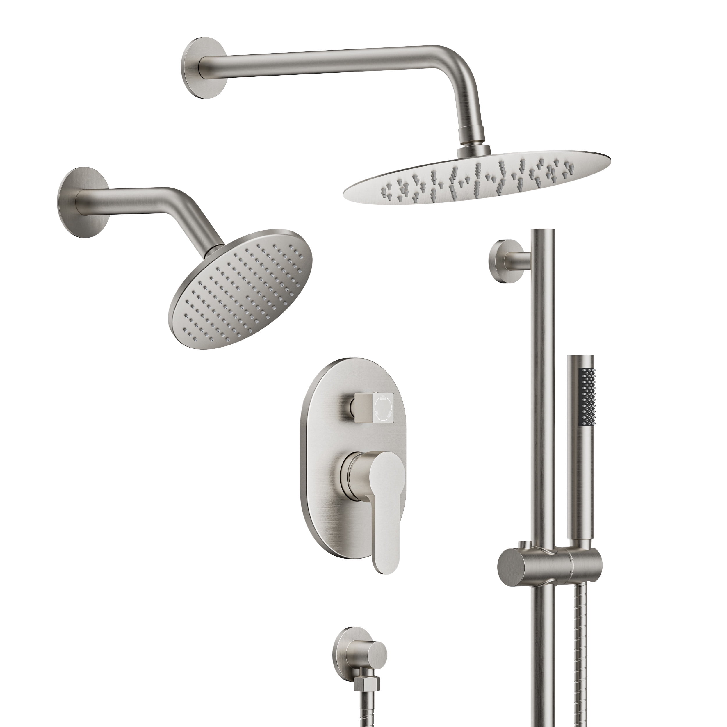 EVERSTEIN 10 inch Shower Head Faucets Combos Set CUPC 2.5 GPM Round
