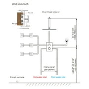EVERSTEIN Shower System 12" Ceiling Rain Shower Head with 3-Way Thermostatic Faucet & Body Jets Brushed Nickel