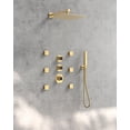 thumbnail image 1 of EVERSTEIN Thermostatic 12 inch Shower Head System Wall Mount Rain CUPC Shower Faucet Set with Valve 6 pcs Side Body Jets High Pressure 2 Functions Handheld Spray Brushed Gold, 1 of 11
