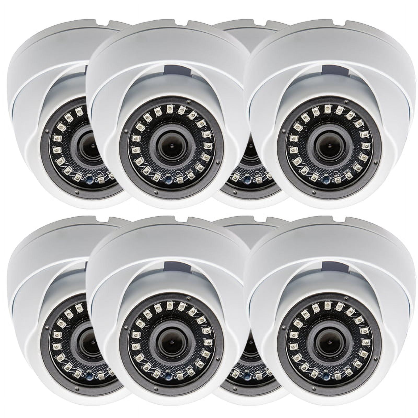 EVERTECH 8 pcs HD 1080p 4-in-1 TVI/AHD/CVI/Analog (960H/CVBS) Day Night Vision Outdoor Indoor Weatherproof Wide Angle CCTV Security Surveillance Camera