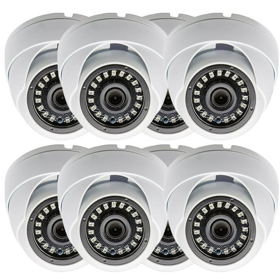 EVERTECH 8 pcs HD 1080p 4-in-1 TVI/AHD/CVI/Analog (960H/CVBS) Day Night Vision Outdoor Indoor Weatherproof Wide Angle CCTV Security Surveillance Camera