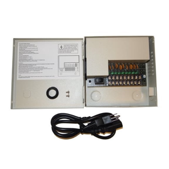 EVERTECH 9 Channel 5 Ampere PTC FUSE CCTV DVR Security Camera Metal Power Supply Box