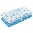 thumbnail image 1 of EVERYDAY KIDS 2 Pack Cotton Jersey Knit Changing Pad Cover - Stars/Clouds, 1 of 10