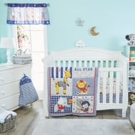 EVERYDAY KIDS 4 Piece Boys Crib Bedding Set - Jungle Sports