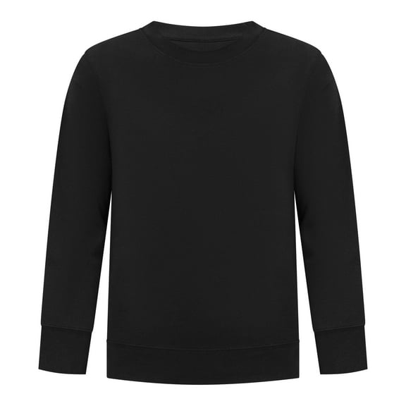 EVERYDAY KIDS Boys Fleece Black Crewneck Sweatshirt