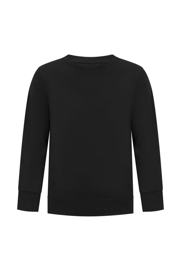 Boys Fleece Black Crewneck Sweatshirt