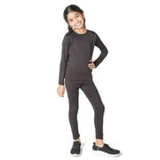 UNBRANDED EVERYDAY KIDS Girls Black Thermal Top and Bottom Underwear Set