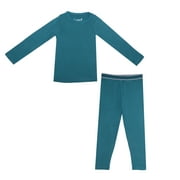 UNBRANDED EVERYDAY KIDS Girls Green Thermal Top and Bottom Underwear Set