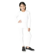 UNBRANDED EVERYDAY KIDS Girls white Thermal Top and Bottom Underwear Set