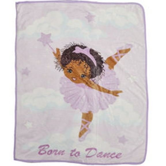 EVERYDAY KIDS Toddler Throw Blanket - Born to Dance African American Ballerina