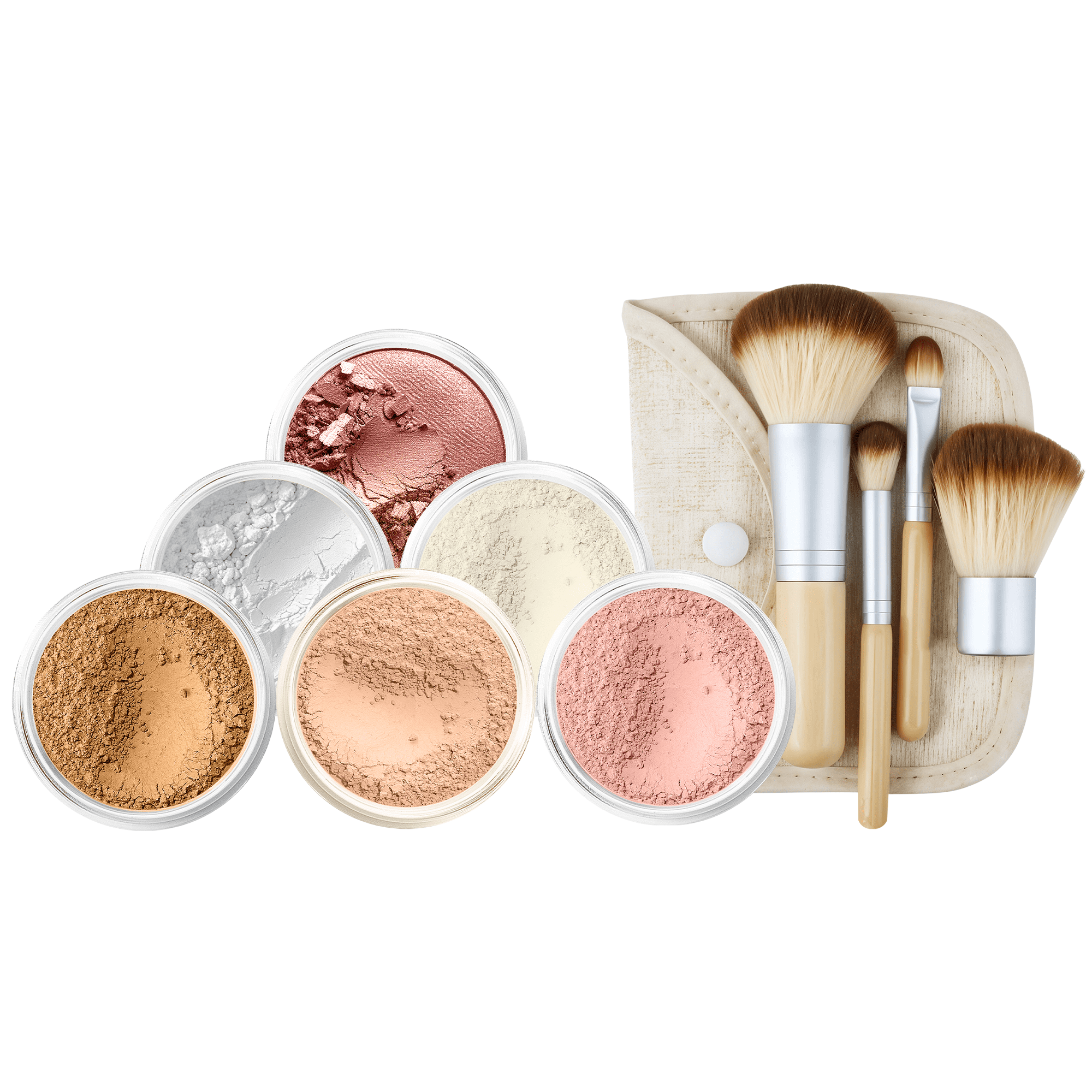 EVERYDAY KIT (DEEP TAN) Full Size Mineral Makeup Set Matte Foundation Bare Face Sheer Powder Cover