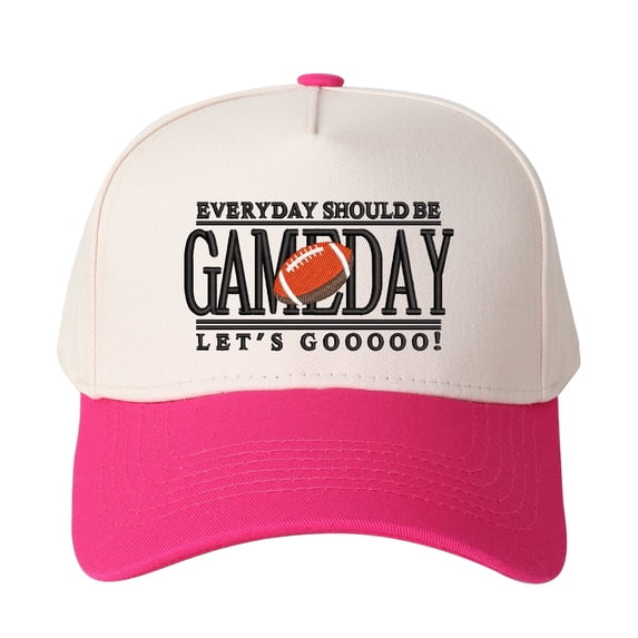 EVERYDAY SHOULD BE GAMEDAY LET'S GOOOO! Embroidered Patchwork Trucker Cap | Adjustable Unisex Snapback, Hype Essential