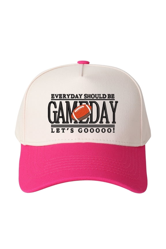 EVERYDAY SHOULD BE GAMEDAY LET'S GOOOO! Embroidered Patchwork Trucker Cap | Adjustable Unisex Snapback, Hype Essential
