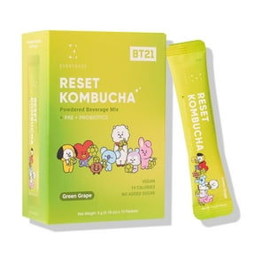 Everydaze BT21 Reset Kombucha- Green Grape- 10 Packs