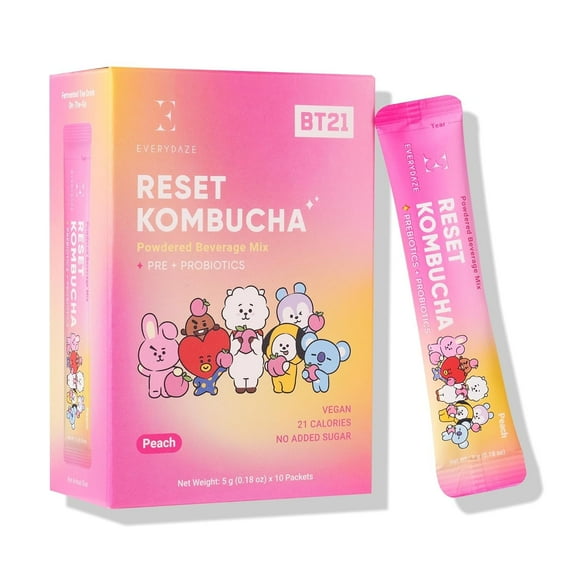 EVERYDAZE BT21 RESET KOMBUCHA- Peach- 10 Packs