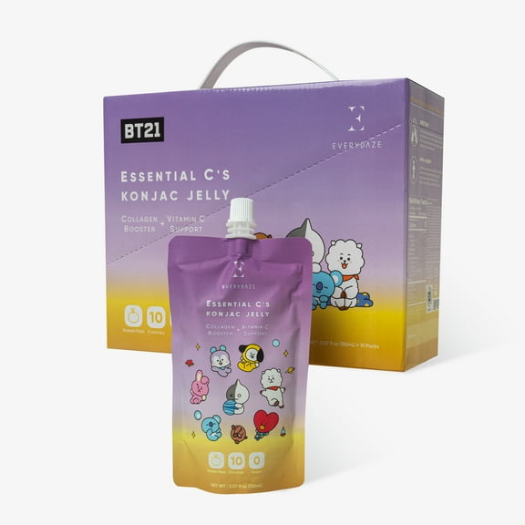 EVERYDAZE with BT21: Essential Cs Konjac Jelly  Korean Pear, Box of 10 Packs