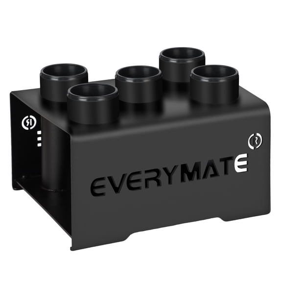 EVERYMATE 5 Barbell Holder, Vertical Olympic Bar Rack, Gym Vertical Storage Fits 2-Inch Barbells,Home Garage Gym Organize