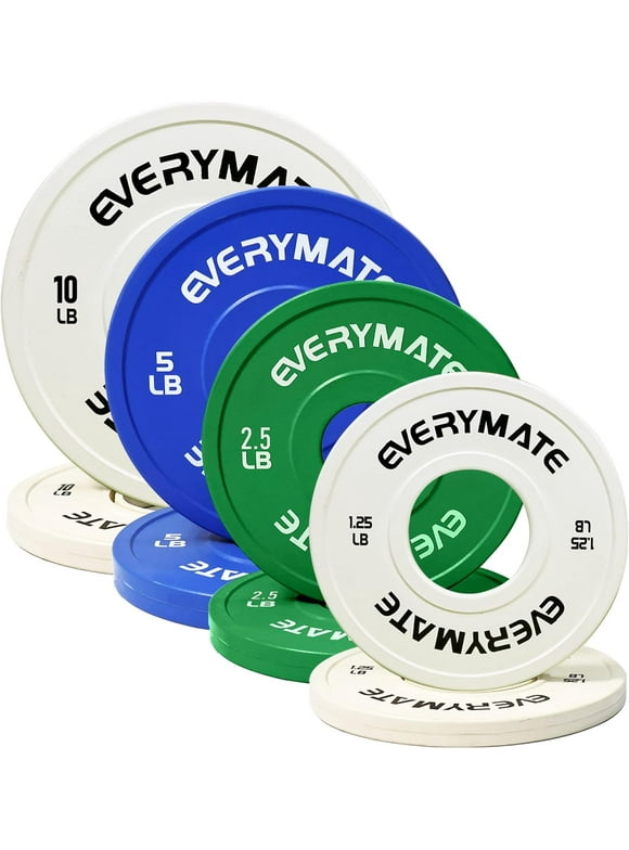 EVERYMATE Change Weight Plates 37.5LB Set Fractional Plate Olympic Bumper Plates for Cross Training Bumper Weight Plates Steel Insert Strength Training Weight Plates