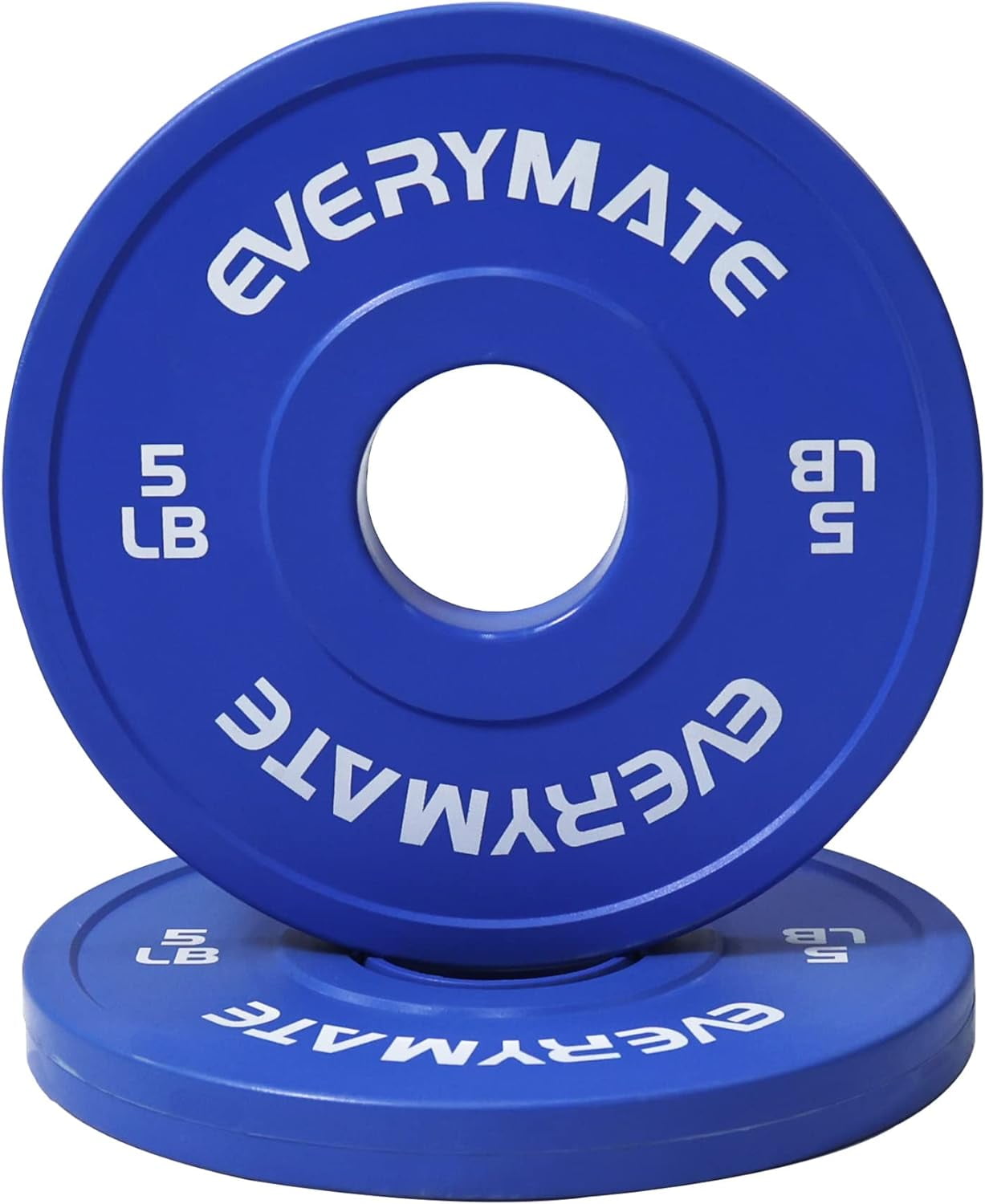 EVERYMATE 5LB Set Olympic Bumper Plates for Cross Training, Gym