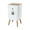thumbnail image 1 of EVEXPLO Press Type Garbage Rubbish Bin High Foot Trash Can with Lid Table Top Container, 1 of 15