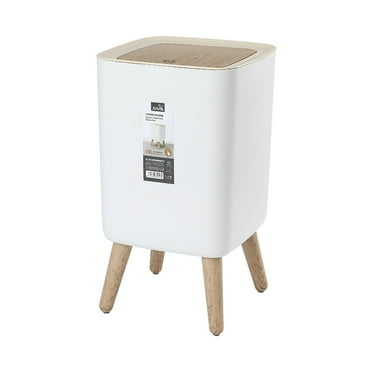EVEXPLO Press Type Garbage Rubbish Bin High Foot Trash Can with Lid Table Top Container