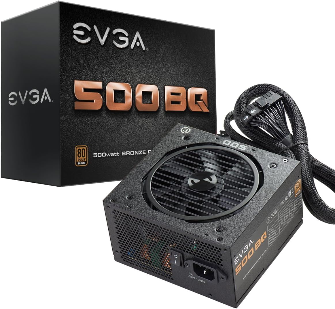 EVGA 110-BQ-0500-K1, 500 Bq, 80+ Bronze 500W, Semi Modular, FDB Fan, Power Supply