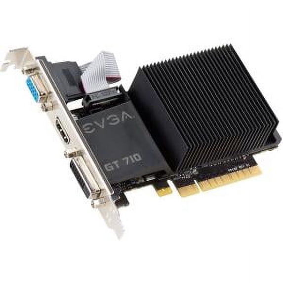 EVGA GeForce GT 710 - Graphics card - GF GT 710 - 1 GB DDR3 - PCIe 2.0 x16 - DVI, D-Sub, HDMI - fanless