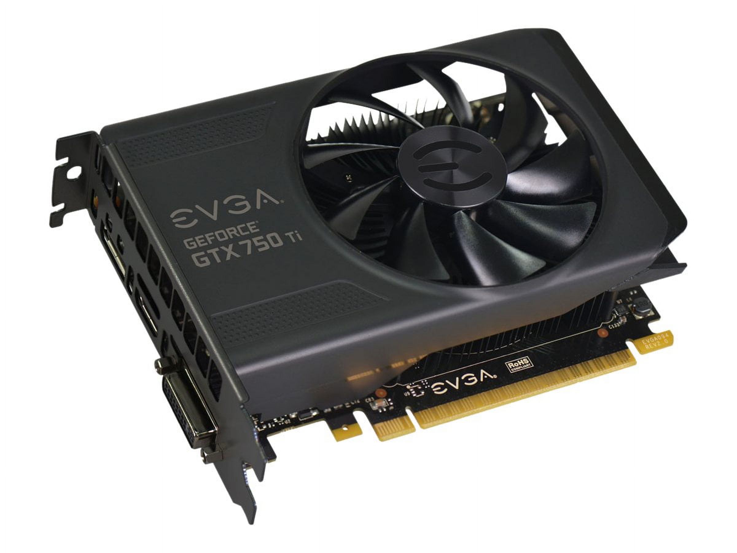 EVGA GeForce GTX 750 Ti - Graphics card - GF GTX 750 Ti - 2 GB GDDR5 - PCIe 3.0 x16 - DVI, HDMI, DisplayPort - image 1 of 7