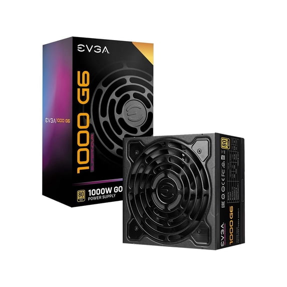 EVGA SuperNOVA 1000 G6, 80 Plus Gold 1000W, Fully Modular, Eco Mode with FDB Fan, 100% Japanese Capacitors, 10 Year Warranty, Includes Power ON Self Tester, Compact 140mm Size, 220-G6-1000-X1